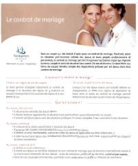 Document sur le contrat de mariage